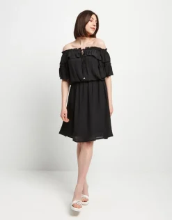 Vestito in viscosa con elastico sulle spalle