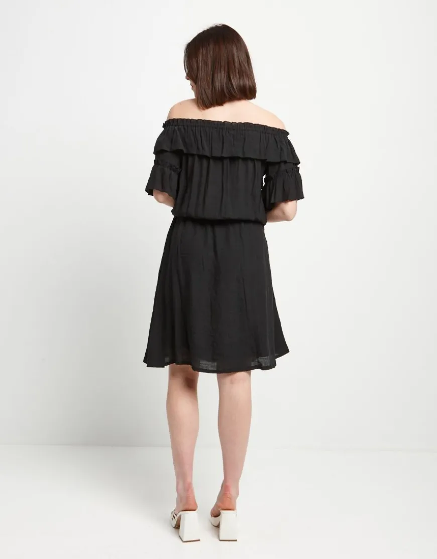 Vestito in viscosa con elastico sulle spalle