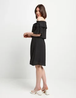 Vestito in viscosa con elastico sulle spalle
