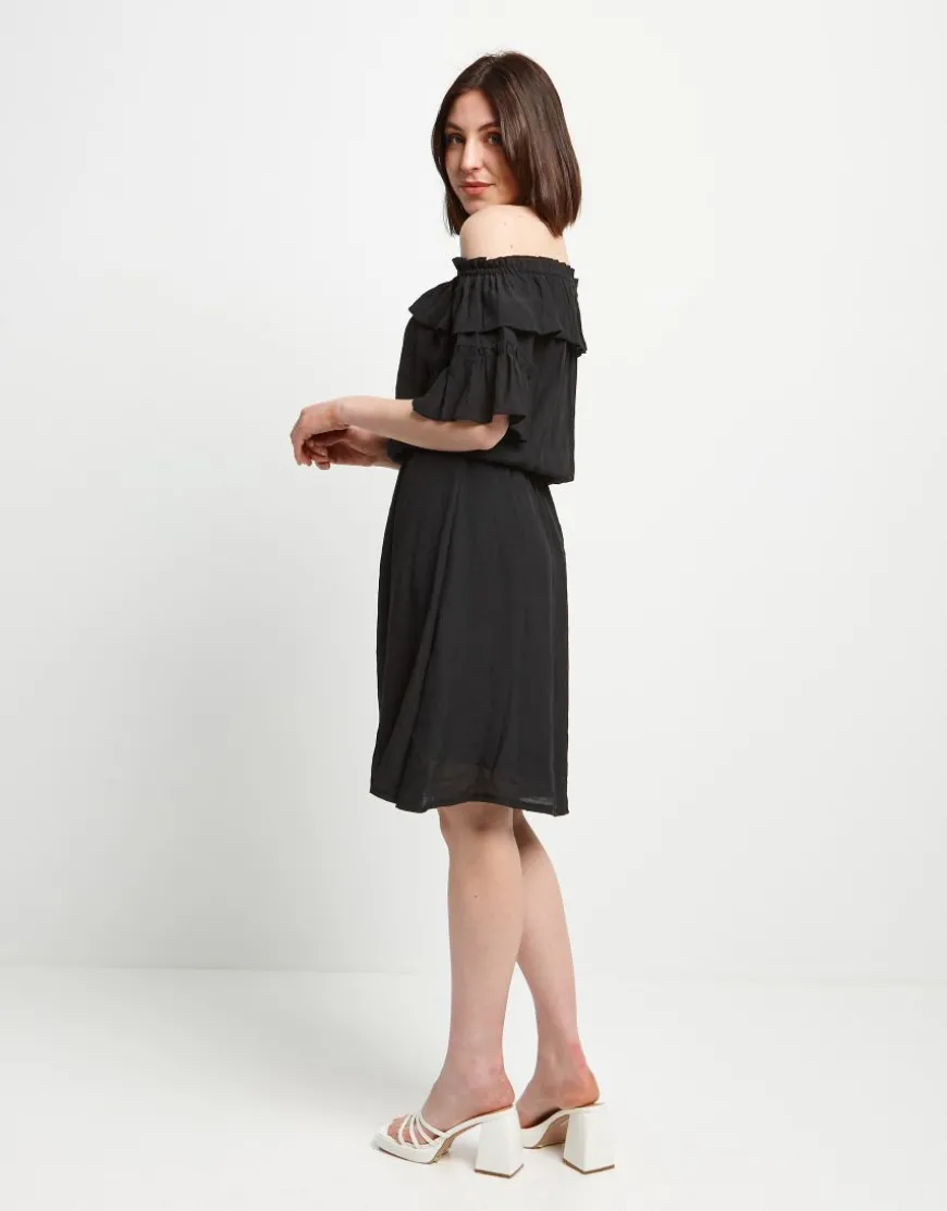 Vestito in viscosa con elastico sulle spalle