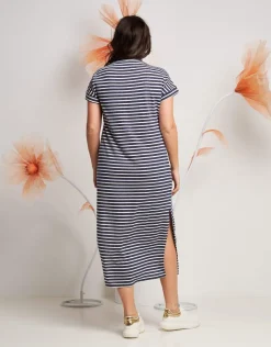 Vestito lungo con applicazione floreale