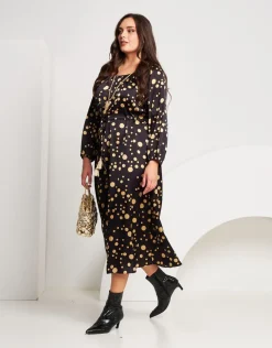 Vestito lungo fantasia pois con coulisse
