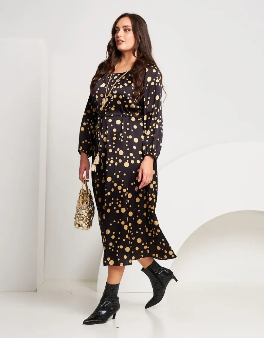Vestito lungo fantasia pois con coulisse