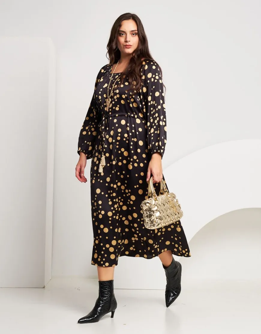 Vestito lungo fantasia pois con coulisse