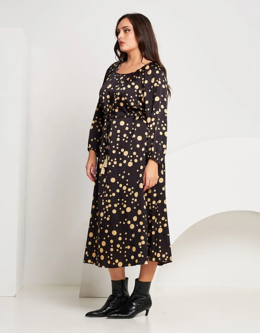 Vestito lungo fantasia pois con coulisse