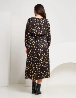 Vestito lungo fantasia pois con coulisse