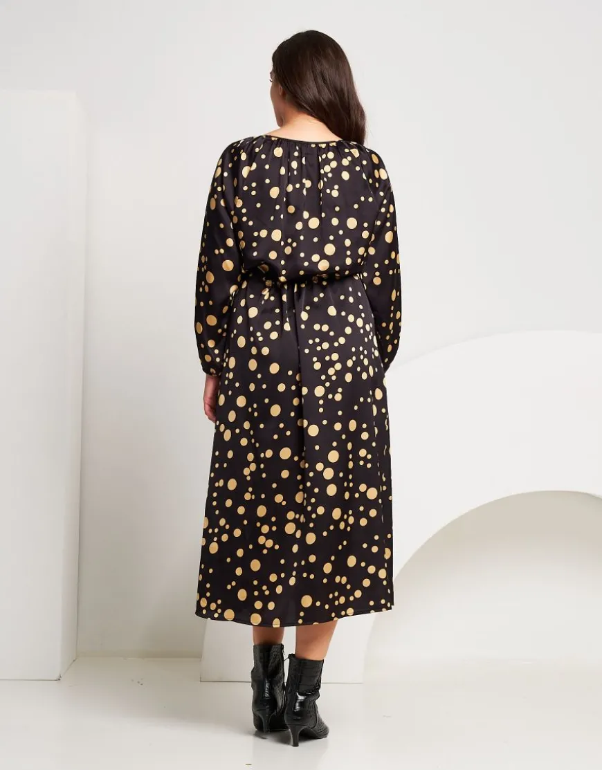 Vestito lungo fantasia pois con coulisse