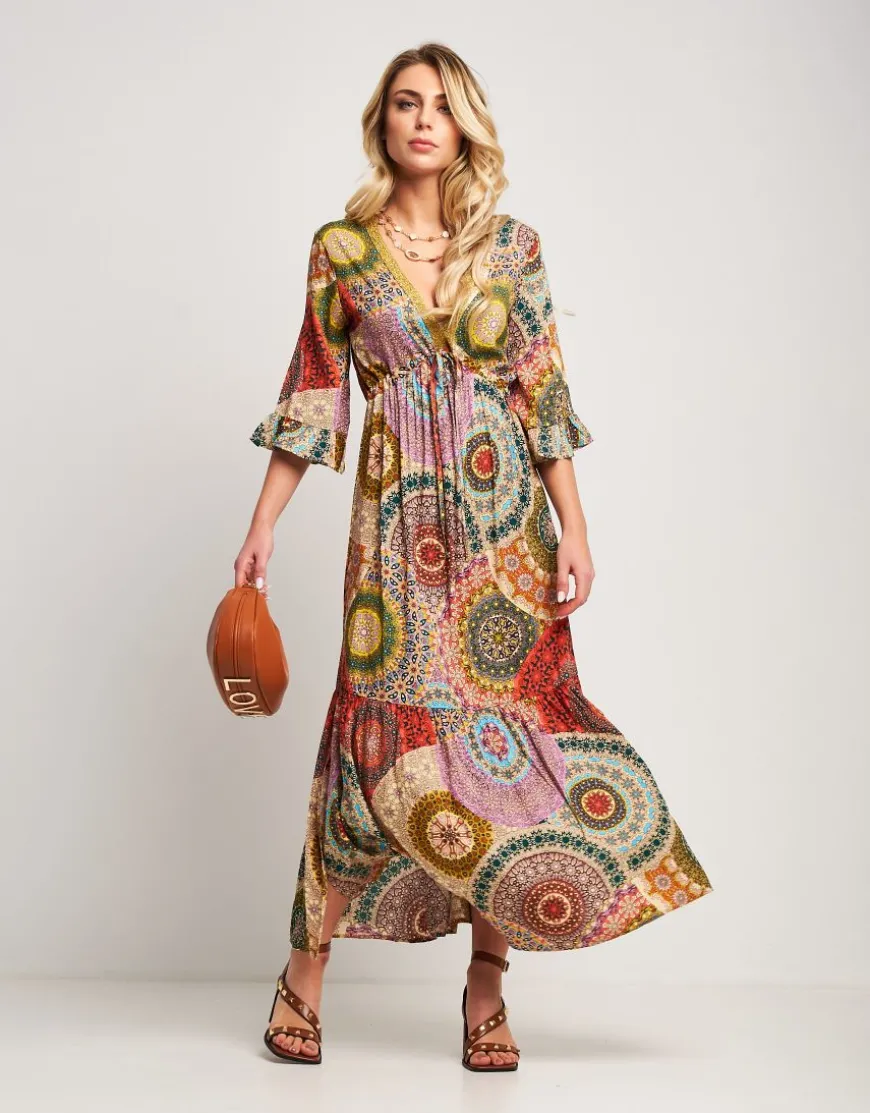 Vestito lungo in fantasia mandala