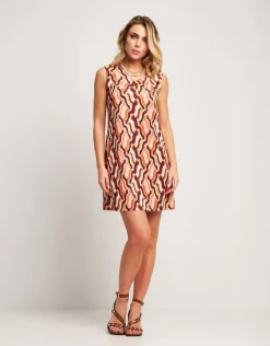Vestito svasato con dettagli sullo scollo