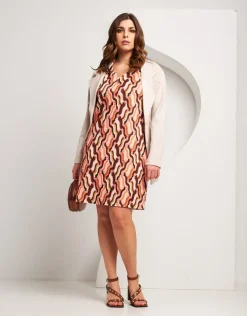 Vestito svasato con dettagli sullo scollo