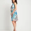 Vestito svasato fantasia tropicale